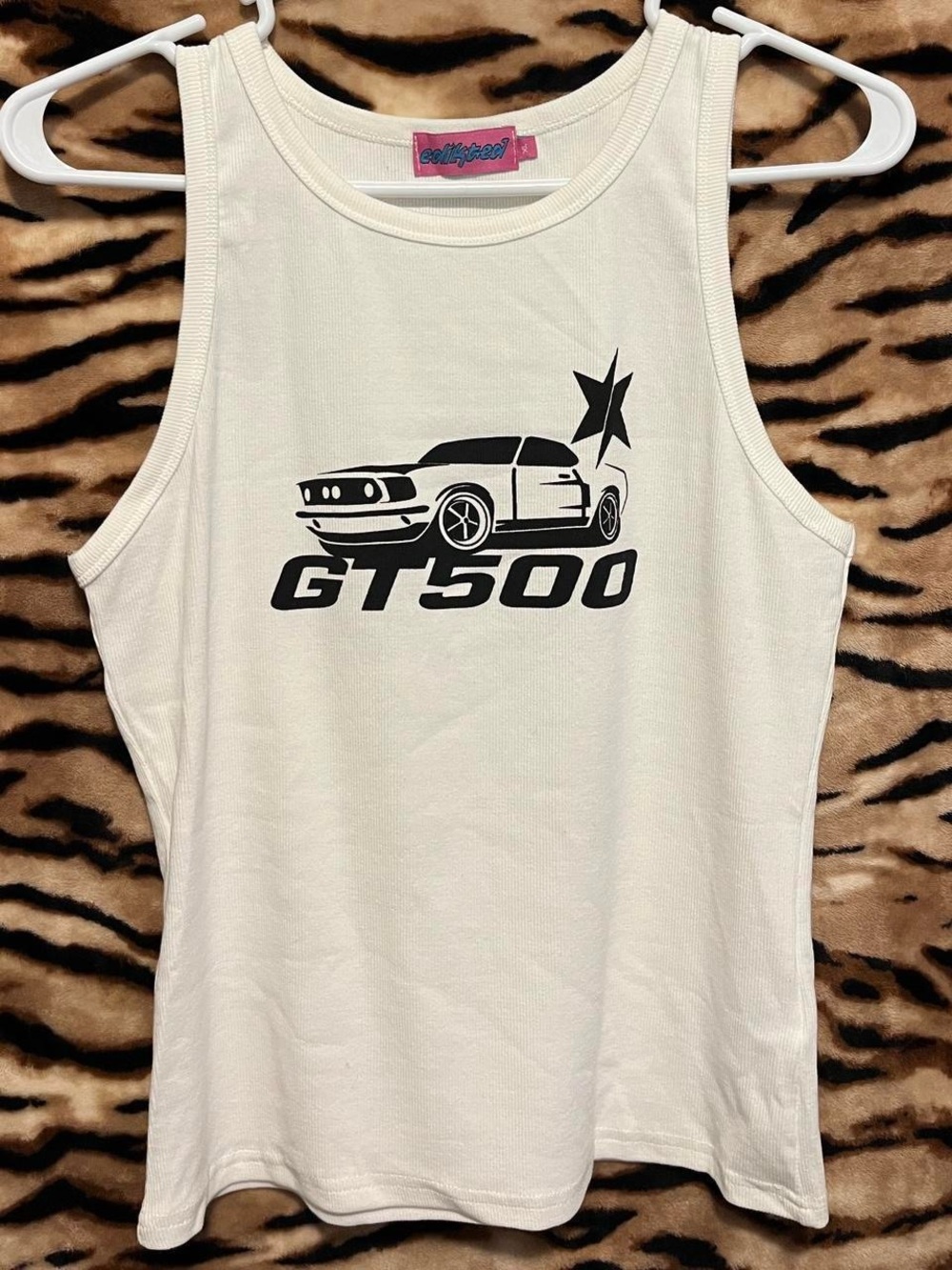 GT500 White Tank Top - Stylish Graphic